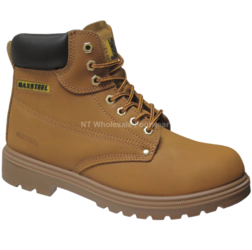 Maxsteel Lace-Up Safety Boots With Steel Toecap & Midsole  S1P In Honey MS10H