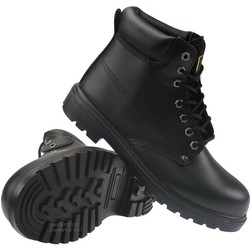 MENS LEATHER SAFETY LIGHTWEIGHT LACE UP STEEL TOE WORK BOOT SHOE TRAINER