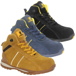 MENS LEATHER ULTRA LIGHTWEIGHT STEEL TOE CAP SAFETY WORK BOOTS TRAINERS SHOES
