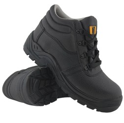 MENS LEATHER SAFETY CHUKKA WORK STEEL TOE CAP BOOT SHOE TRAINER