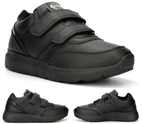 US Brass Urban Street Mens Jerry Touch Fasten Trainers / School Shoes Black