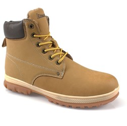 MENS TAN WARM FUR LINED CASUAL COMFORT WALKING HIKING WINTER ANKLE BOOTS TRAINER
